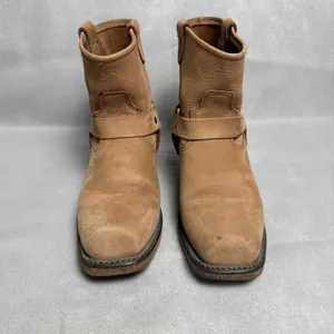 Double H Tan Leather Harness Boots Square Toe Western Ankle Booties Womens thumbnail 2