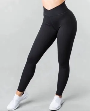 Alphalete Crossover Waistband Legging Womens Black Gym Athletic thumbnail 1