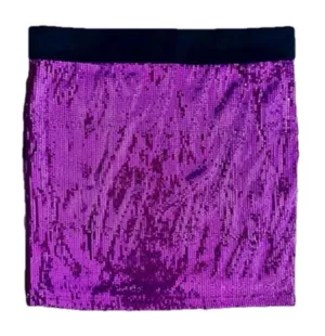 Forever 21 Hot Pink Sequin Mini Skirt Large/Medium flirty elastic waistband glam thumbnail 1