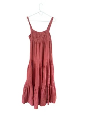 Women's J.Crew Pink Tiered Maxi Dress Size XS thumbnail 4