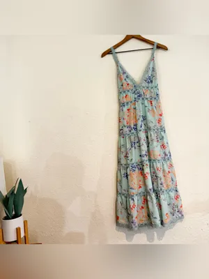 Alice + Olivia Karolina Crochet Floral Blue dress thumbnail 4