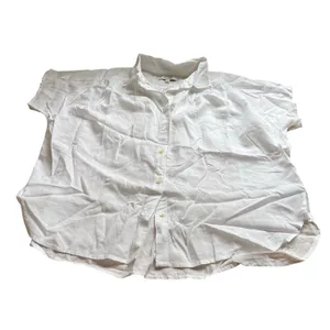 Madewell Small White Cap Sleeve A-Line Lightweight Cotton Blend Top NS318 Preppy thumbnail 2