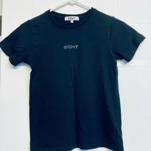 ECHT T-Shirt Womens Small Black Cotton Short Sleeve Logo Athletic Gym Tee‎ thumbnail 1