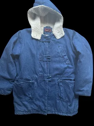vintage, Sergio Valente denim and fleece barn coat utility coat, jacket 8 large thumbnail 1