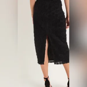 Lulu’s Luxurious Energy Black Tulle Rosette High-Waisted Midi Skirt in Black thumbnail 9