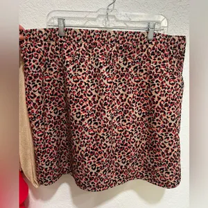 Chico's Red and Black Animal Print Skirt thumbnail 1