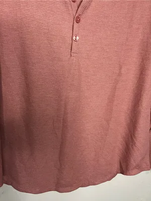 Athleta Wind Down Sleep Thermal Palermo Pink‎ Waffle Knit Henley Lounge Top thumbnail 4