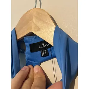 Lulus Remarkable Moment Blue Satin Halter Mini Dress XS NWT thumbnail 7