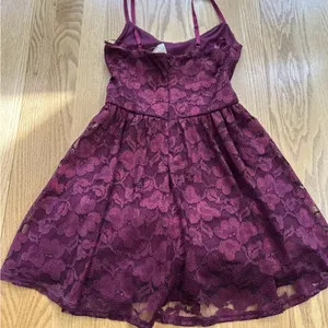 NWT American Rag Dress Medium Burgundy Sparkle Bow Lace Y2K Mini Party‎ Cocktail thumbnail 8