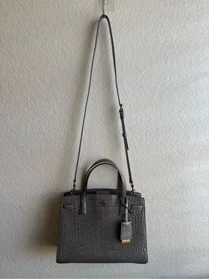 Tory Burch Walker Small Croc Embossed Satchel thumbnail 8