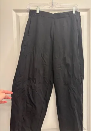 Max Studio Barrel Leg London Black Trousers Pull-On Medium thumbnail 1