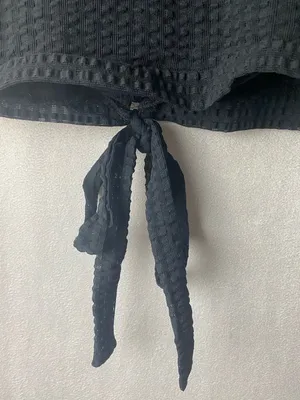 Maeve Anthropologie Black Ruffle Textured Goth Whimsygoth Witchy Blouse XS-S thumbnail 4
