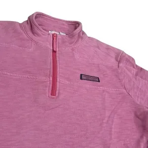 Vineyard Vines Pink Quarter Zip Pullover Sweater Coastal Preppy Comfort M thumbnail 3