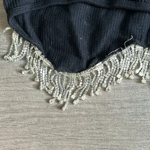 Zara rhinestone trim crop top thumbnail 7