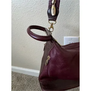 Valentina Italian Leather Burgundy Asymmetrical Crossbody Handbag Bag Purse Hobo thumbnail 4