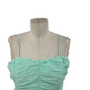 Urban Outfitters Kimchi Blue Belladonna Dress Ruched Mini Turquoise Size Medium‎ thumbnail 4