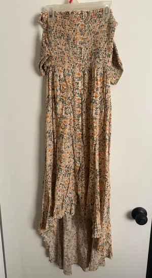 Altar’d State Olivia Maxi Dress Floral Smock Off Shoulder High Low, Women Small thumbnail 4