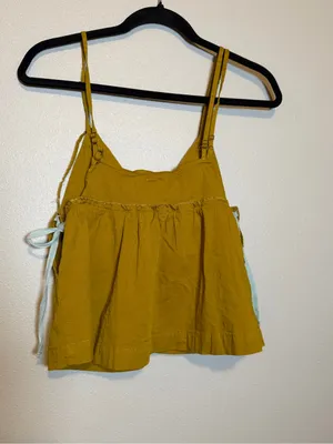 NWOT Free-est Free People Fields of Love Top Tank Cami Chartreuse Combo XS thumbnail 3