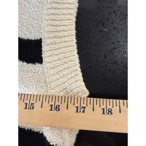 Free People Striped Boucle Knit V-Neck Cropped Sweater Vest Cream Black Small thumbnail 5