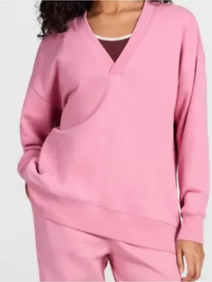 🌸New Champion Pink V-Neck Sweatshirt Size Xs🌸 thumbnail 1