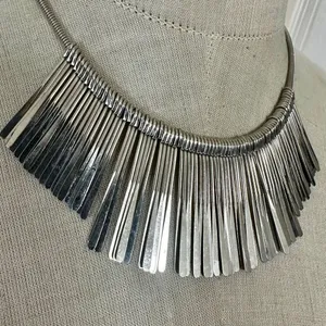 INC Silver-Tone Fringe Collar Necklace thumbnail 2