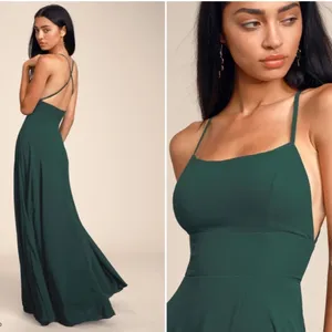 LULU's Bridesmaid Prom Wedding Flowy Romantic Flowy Sexy Chiffon Maxi Dress thumbnail 4