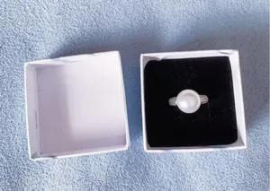 Large Ring Sculpture with Pearl And Crystals - Cocktail Pearl Ring thumbnail 1