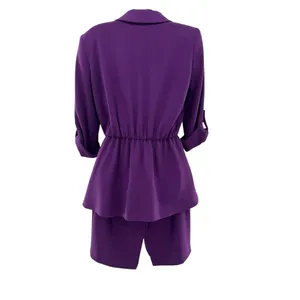 Alice + Olivia Purple Ena Hook Eye‎ Closure Blazer Skirt Suit Outfit Set Size 6 thumbnail 2