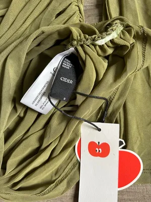 Cider Olive Green Ruched Off-Shoulder Long Sleeve Top thumbnail 2