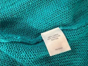 J. Jill Size M Turquoise Linen Blend Lightweight Open Front Duster Cardigan thumbnail 8
