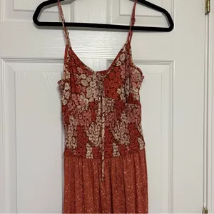 Band of Gypsies Orange, Red, and Pink Floral Patterned Sun Dress Size Small thumbnail 3
