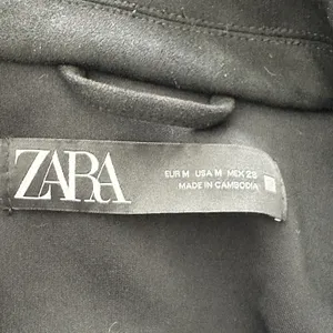ZARA M Faux Suede black snap button shirt jacket size M thumbnail 3