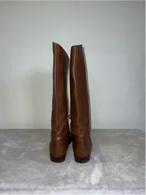 Vintage Half Lace Brown Riding Boots Size 7 thumbnail 3