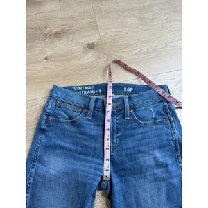 EUC J CREW Jeans Women Slim Straight Full-Length Demi-Boot Raw Hem Cotton SZ 6P thumbnail 7