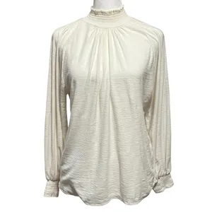 Nation LTD Size S Melanie Smocked Peasant Tee Off White Top Shirt thumbnail 3