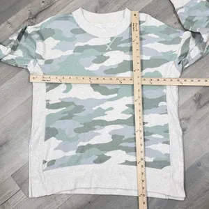 Aerie Good Vibes Dessert Sage Camo Oversized Split Side Sweatshirt Small thumbnail 11