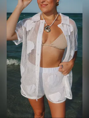Show Me Your Mumu White Mesh Seashell Set Size XS/S thumbnail 3