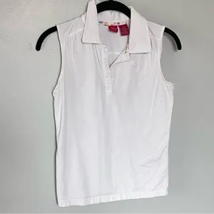 Y2K Sleeveless V-neck Collar Cotton Golf Athletic Tank Too XS Small thumbnail 2