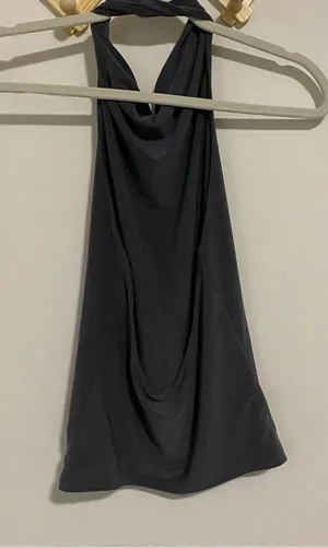 Wilfred Aritzia Dark Gray High Neck Open Back Top Size small thumbnail 5