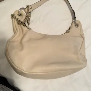 INC INTERNATIONAL CONCEPTS Ivory Studded‎ hobo shoulder bag gold chain crescent thumbnail 5