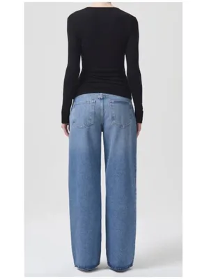 AGOLDE Fusion Jeans size 25 Medium Wash Wide Leg Straight 100% Cotton Denim thumbnail 3