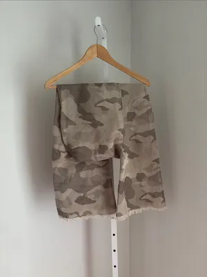 Banana Republic Wool-Cotton Blend Beige Camo Lightweight Scarf thumbnail 4