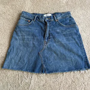 Zara Jean Skirt Womens Blue Y2K festival Denim Flat raw hem Front Mini medium thumbnail 1