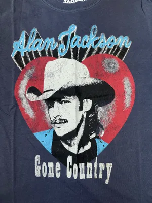 NWT Forever 21 Alan Jackson Gone Country Graphic Baby Tee Size Small thumbnail 2