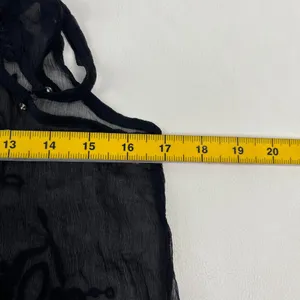 NWOT Johnny Was Silk Black Sheer Floral Embroidered Lace Tank Top Sz S thumbnail 10