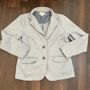 LL Bean Herringbone Knit Blazer Light Blue Grey Cotton Jacket S Regular 290573 thumbnail 1