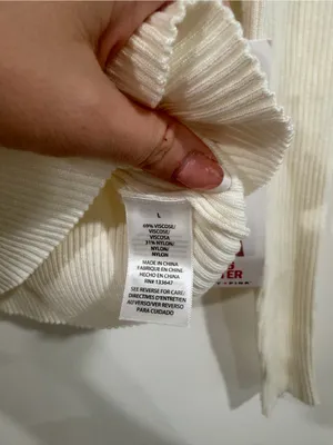 Celebrity Pink Cream Ribbed Open Cardigan with Long Sleeves thumbnail 3