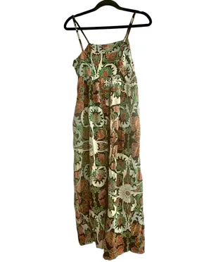 Cupshe Green Floral Print Cami Maxi Dress Medium thumbnail 7