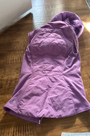 lululemon purple vest with removable hood thumbnail 1