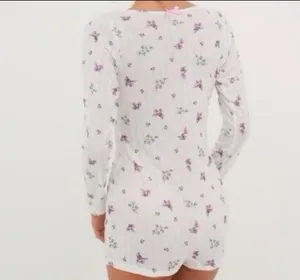 For Love & Lemons Pointelle Romper Sleepwear Lounge size S thumbnail 2